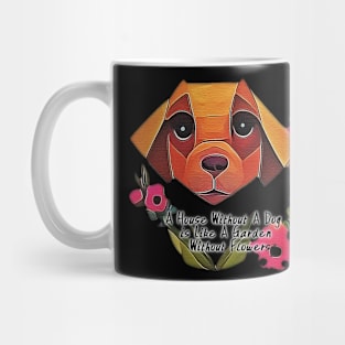 dog in garden Mug